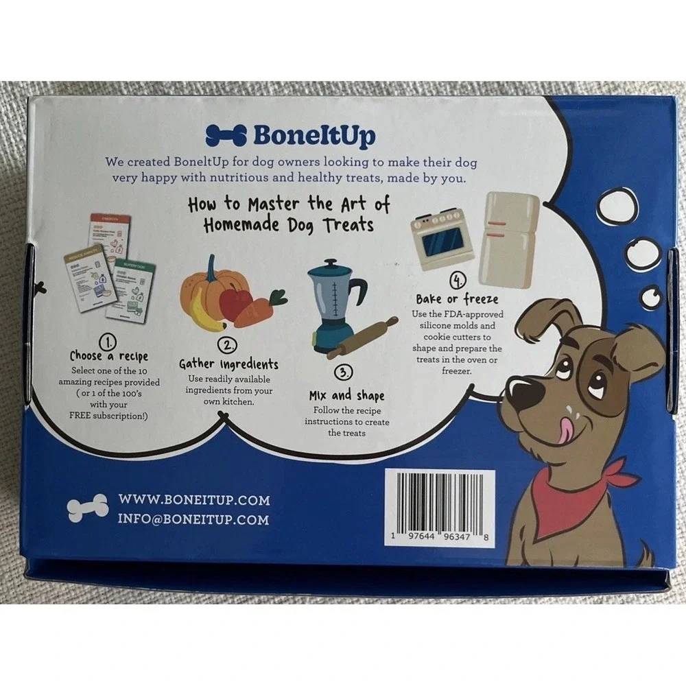 BONEITUP  Homemade Dog Treats Kit Doggie Snacks Dog Recipes NEW